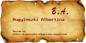 Bugyinszki Albertina névjegykártya
